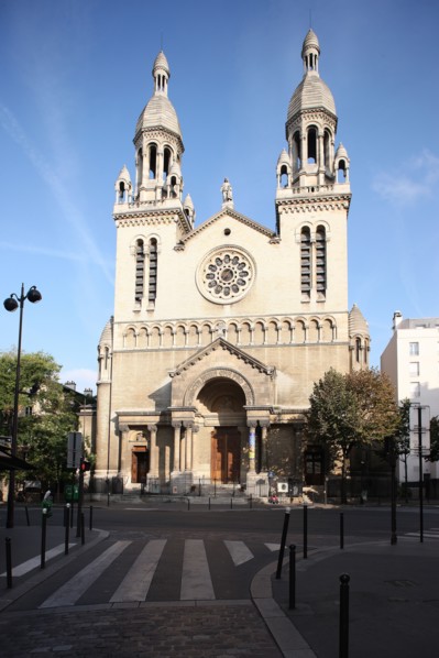 France, ile de france, paris 13e arrondissement, 188 avenue de tolbiac, eglise sainte anne de la butte aux cailles, architecte prosper bobin, batie en 1900, facade, detail,