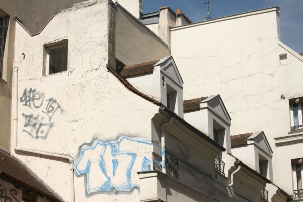 France, Ile de France, paris 3e arrondissement, rue des archives, angle de la rue portefoin, composition sur un grand delaisse,