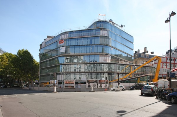 France, Ile de France, paris 5e arrondissement, angle rue des ecoles, rue du cardinal lemoine, batiment en construction,