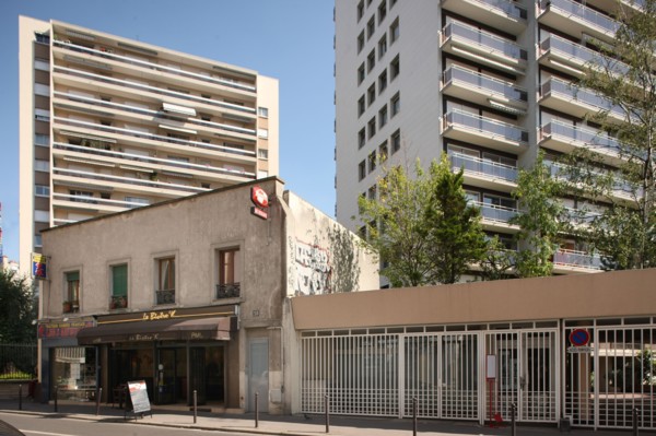 France, Old building surrounded by modern buildings