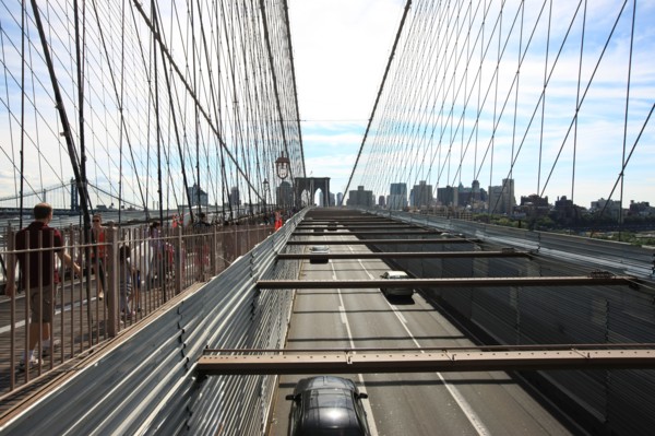 usa, etat de New York, New York City, Manhattan, brooklyn, pont de brooklyn bridge, pietons, vehicules, jogging, circulation, pointe de Manhattan,