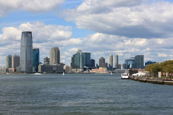 usa, etat de New York, New York City, Manhattan, financial district, pointe de Manhattan, ferry pour Staten Island, buildings, baie, bateaux, statue de la liberte, Bartholdi,