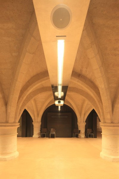 France, ile de france, paris 5e arrondissement, rue de poissy, college des bernardins, religion, architecte jm wilmotte, cellier, salle de cours, 
Date : 2011-2012