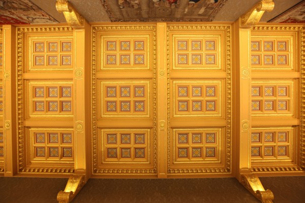 France, ile de france, paris 1er arrondissement, 13 rue cambon, palais cambon, cour des comptes, institution, etat, batiment grand chambre, plafond a  caissons, 
Date : 2011-2012