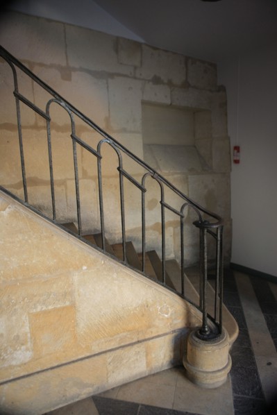France, ile de france, paris 4e arrondissement, le marais, 6 rue de fourcy, hotel gilles charpentier, mije, auberge de jeunesse, hotel particulier, escalier, 
Date : 2011-2012