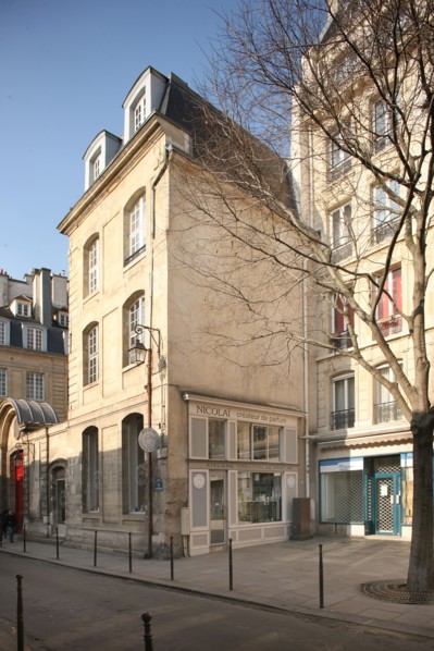 France, ile de france, paris 3e arrondissement, le marais, rue des archives, place a  l'angle de la rue de braque, hotel particulier, 
Date : 2011-2012