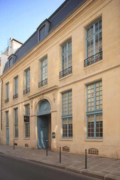 France, ile de france, paris 3e arrondissement, le marais, 62 rue des archives, hotel de montgelas, musee de la chasse, facade sur rue, 
Date : 2011-2012