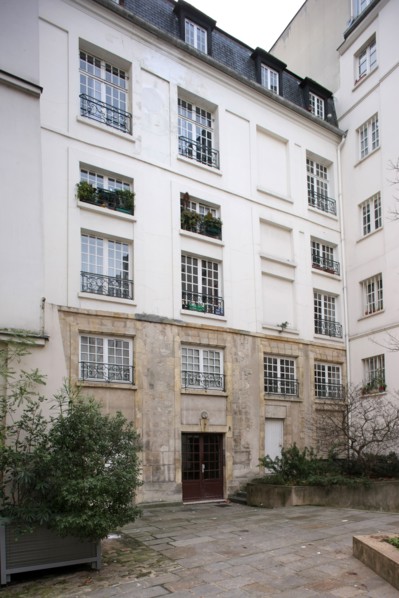 France, ile de france, paris 4e arrondissement, le marais, marche saint paul, batiment 7a de la cour rabelais, entree par la rue de l'ave maria, 
Date : 2011-2012