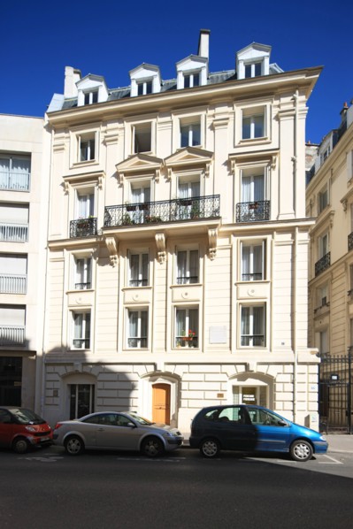 france, region ile de france, paris 14e arrondissement, montparnasse, rue notre dame des champs, maison n73, andre salmon et othon friesz.
Date : 2011-2012