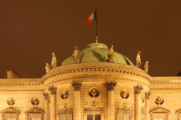 France, ile de france, paris 7e arrondissement, quai anatole france, palais de la legion d'honneur, hotel de salm, rotonde, nuit, dome, sculptures.
Date : 2011-2012