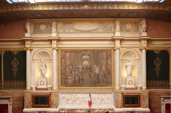 France, ile de france, paris 7e arrondissement, assemblee nationale, palais bourbon, hemicycle, chambre des deputes, institution, republique, parlement, perchoir du president

Date : 2011-2012