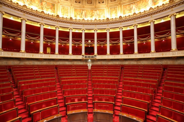 France, ile de france, paris 7e arrondissement, assemblee nationale, palais bourbon, hemicycle, chambre des deputes, institution, republique, parlement, vu depuis le perchoir, president

Date : 2011-2...