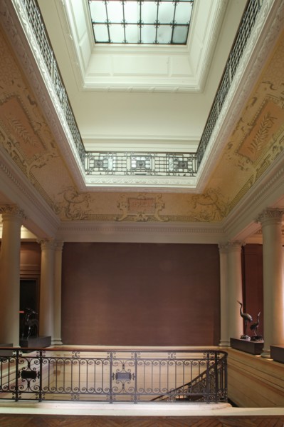 France, ile de france, paris 8e arrondissement, 7 rue velasquez, musee cernuschi, musee des arts asiatiques, mairie de paris, culture, hotel particulier, grand escalier, frise, continents

Date : 2011...