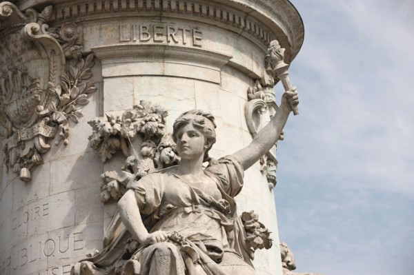 France, ile de france, paris 3e arrondissement, place de la republique, statue de dalou, detail liberte

Date : 2011-2012
