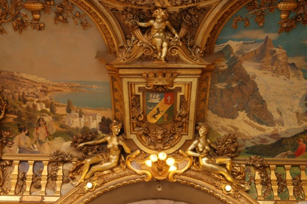 France, ile de france, paris 12e arrondissement, place louis armand, gare de lyon, restaurant le train bleu, gastronomie, detail plafond

Date : 2011-2012