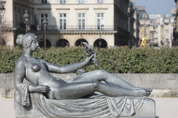 France, ile de france, paris 1er arrondissement, jardin des tuileries, sculptures d'aristide maillol, monument a cezanne,