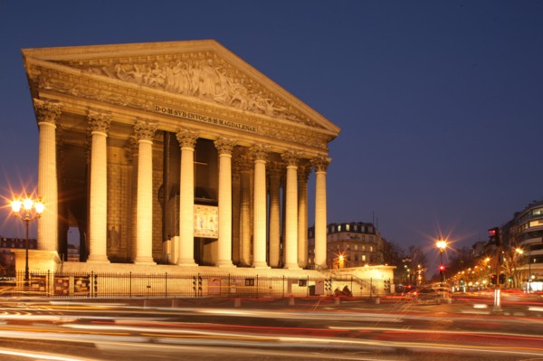 France, ile de france, paris 8e arrondissement, place de la madeleine, eglise de la madeleine, colonnes,