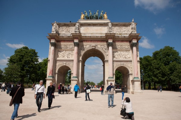 France, Region Ile de France, Paris, 1er arrondissement, Tuileries, Arc de Triomphe du Carrousel, quadrige,
