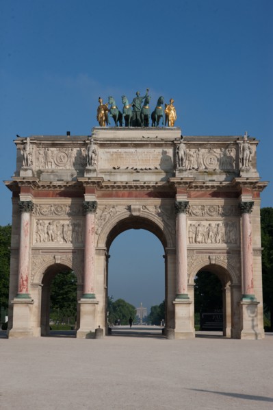 France, Region Ile de France, Paris, 1er arrondissement, Tuileries, Arc de Triomphe du Carrousel, quadrige,