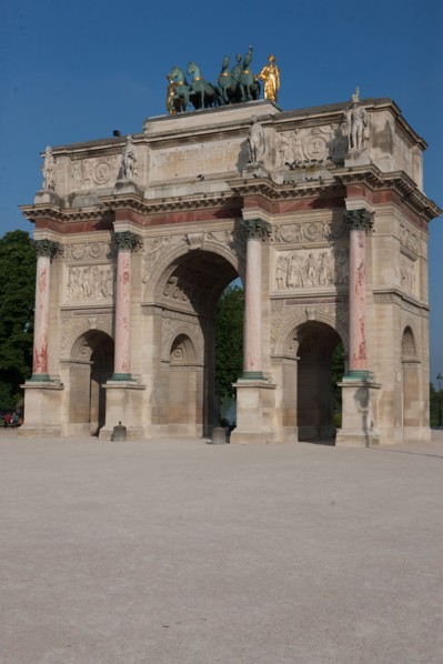 France, Region Ile de France, Paris, 1er arrondissement, Tuileries, Arc de Triomphe du Carrousel, quadrige,