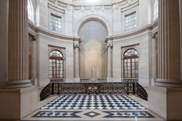 France, Region Ile de France, Paris 1er arrondissement, place du Palais Royal, Conseil d'Etat, grand escalier d'honneur, architecte Pierre Contant d'Ivry,