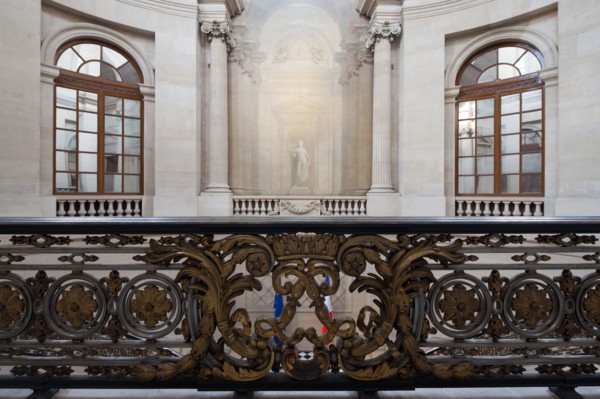 France, Region Ile de France, Paris 1er arrondissement, place du Palais Royal, Conseil d'Etat, grand escalier d'honneur, architecte Pierre Contant d'Ivry,