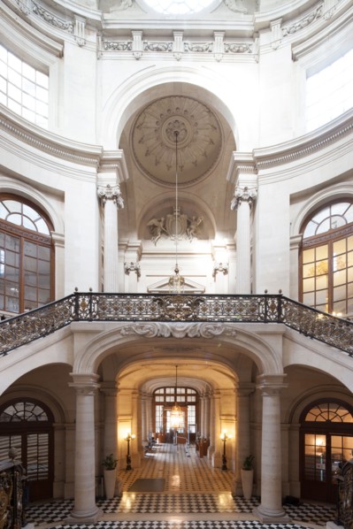 France, Region Ile de France, Paris 1er arrondissement, place du Palais Royal, Conseil d'Etat, grand escalier d'honneur, architecte Pierre Contant d'Ivry,