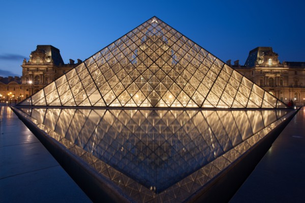 France, Region Ile de France, Paris 1er arrondissement, Musee du Louvre, place de la Pyramide, Ieoh Ming Pei,