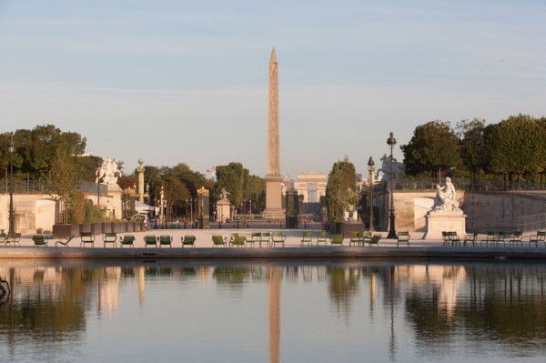 France, Region Ile de France, Paris 1er arrondissement, jardin des Tuileries, bassin, place de la Concorde,