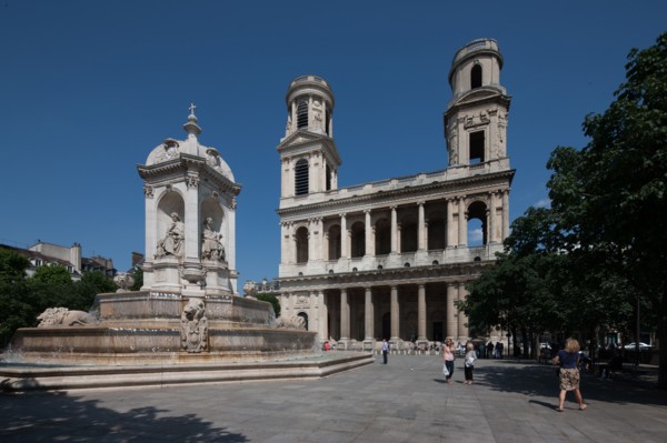 France, Region Ile de France, Paris 6e arrondissement, place saint saint eglise saint sulpice, facade,