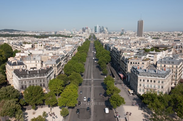 France, Region Ile de France, Paris 8e arrondissement, place Charles de Gaulle, place de l'Etoile, au sommet de l'Arc de Triomphe, panorama,