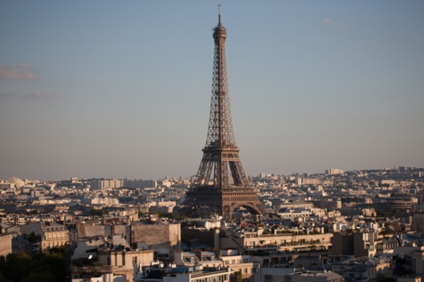 France, Region Ile de France, Paris 8e arrondissement, place Charles de Gaulle, place de l'Etoile, au sommet de l'Arc de Triomphe, panorama,