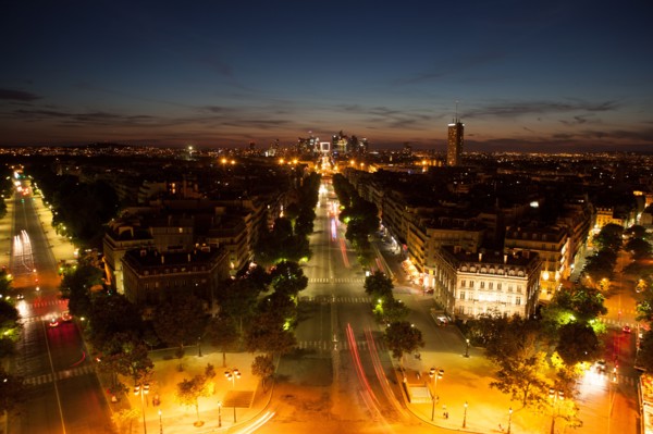 France, Region Ile de France, Paris 8e arrondissement, place Charles de Gaulle, place de l'Etoile, au sommet de l'Arc de Triomphe, panorama,