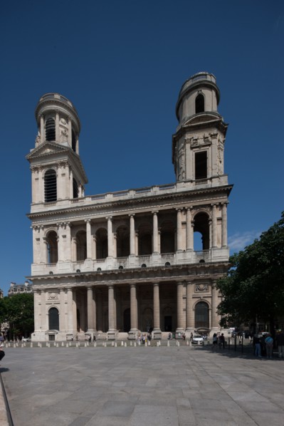 France, Region Ile de France, Paris 6e arrondissement, place Saint-Sulpice, eglise Saint-Sulpice, facade,
