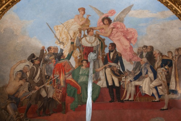 France, Ile de France, Paris 7e arrondissement, Hotel de Salm, rue de Lille, Grande Chancellerie de la Legion d'Honneur, Palais de la Legion d'Honneur, Musee, architecte Pierre Rousseau, plafond du sa...