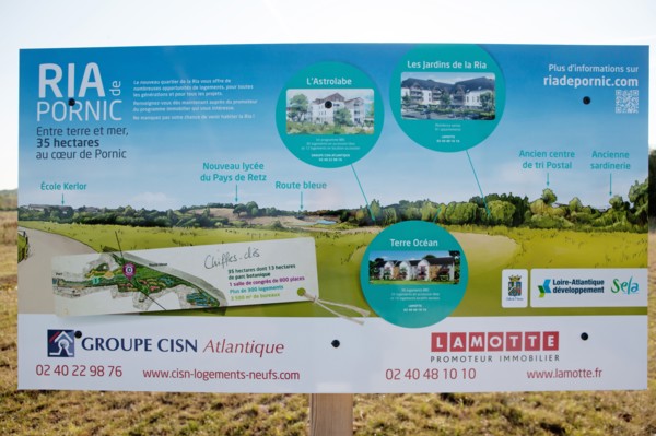 France, région Pays de la Loire, Loire Atlantique, Pornic, ria de Pornic, jardin paysagé.