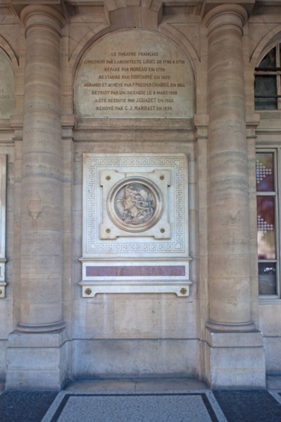 Médaillon représentant Molière, Comédie Française à Paris