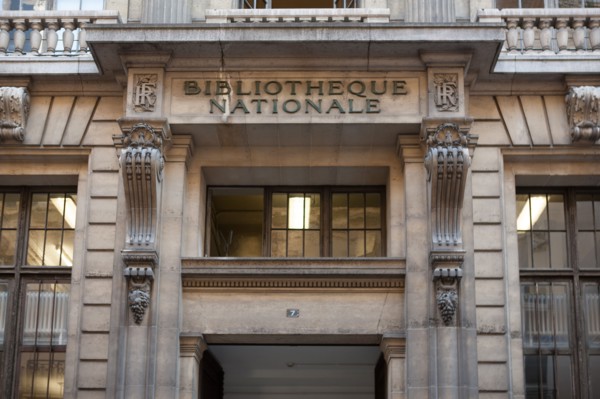 France, Région Ile de France, Paris 1er arrondissement, Rue de Richelieu, façade de la BNF