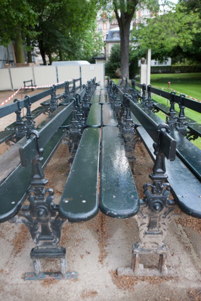 France, Région Ile de France, Paris 6e arrondissement, Jardin du Luxembourg, bancs publics