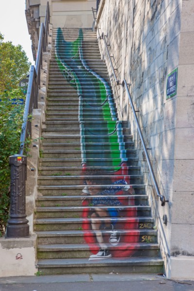 Rue Des Artistes, Street Art Dans Les Escaliers