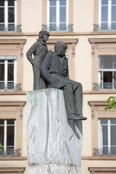 Lyon, statue de Saint-Exupery et du Petit Prince, Place Bellecour