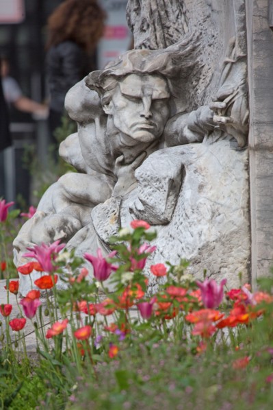 Lyon, sculpture Le Rhone et la Saone