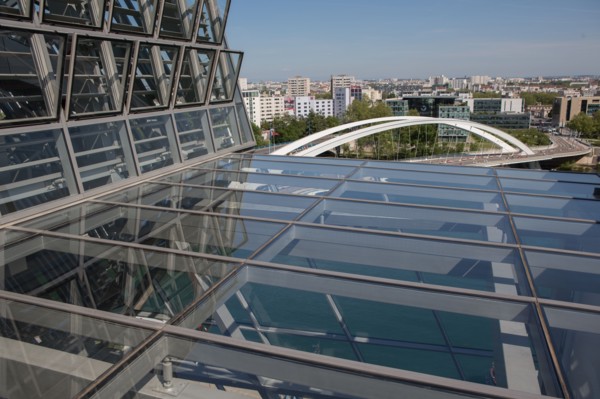 Lyon, Pont Raymond Barre vu depuis le musée des Confluences