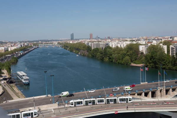 Lyon, Pont Raymond Barre vu depuis le musée des Confluences