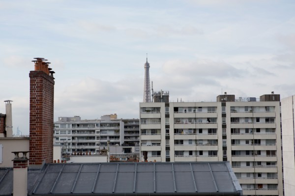 Vue sur les toits de Paris depuis un immeuble de la Rue Lecourbe