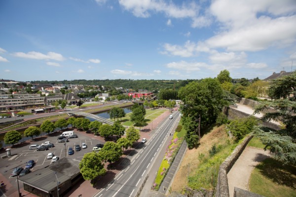 Saint-Lô, vue de la Vire depuis les remparts