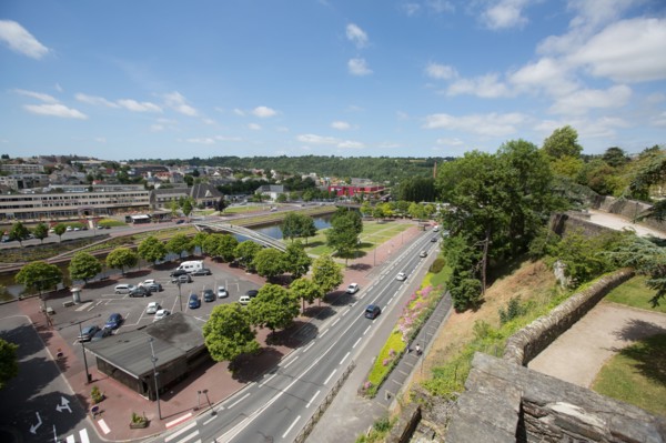 Saint-Lô, vue de la Vire depuis les remparts