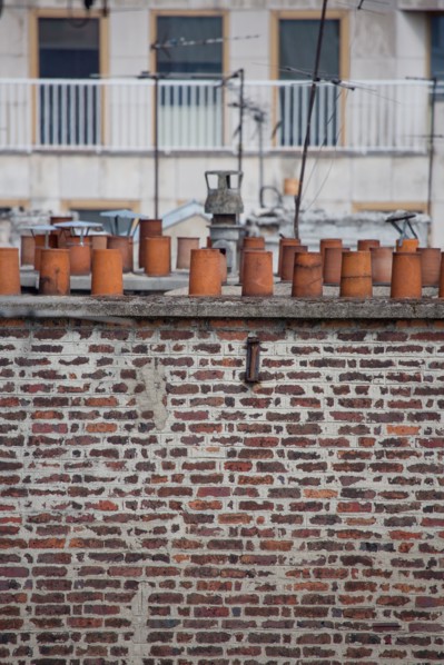 Paris, cheminée en brique dans le 13e arrondissement