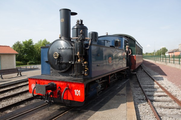 Le Crotoy (Baie de Somme, France), train touristique à vapeur