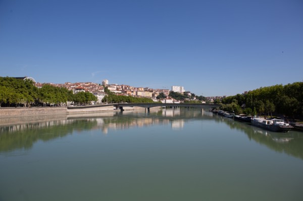 Lyon, depuis la Passerelle du Collège, le Rhône